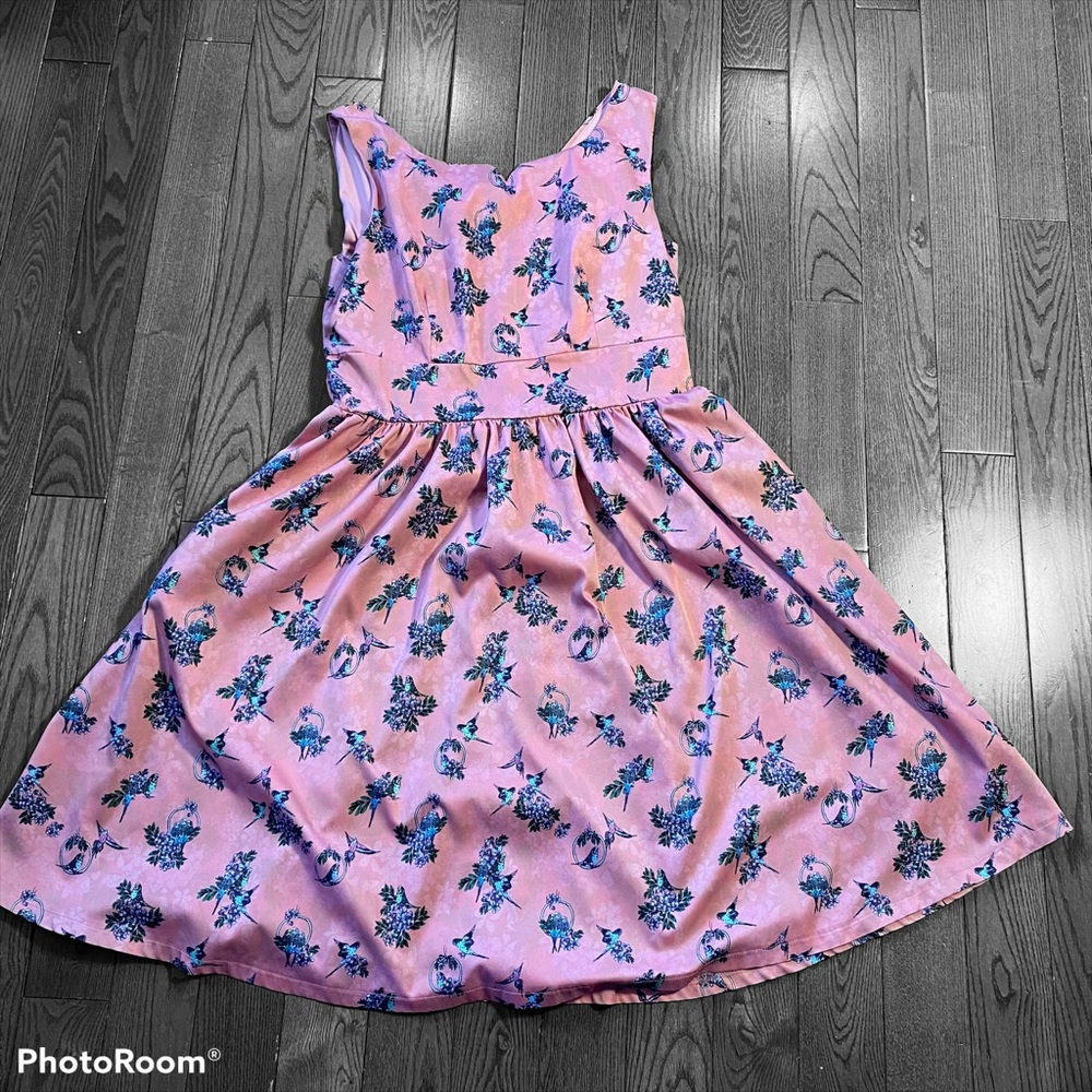 Lindy bop retro reimagined parakeet pin-up dress